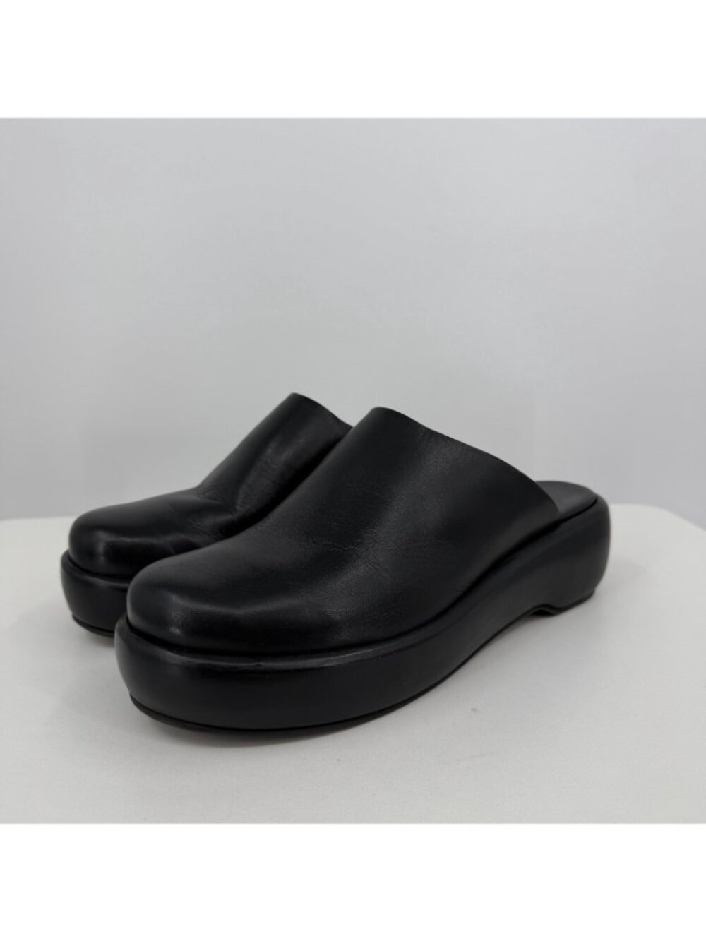 Everlane The Puffa Flatform in Black Leather sz 11 Women's Chunky Platform Clog - Picture 7 of 10